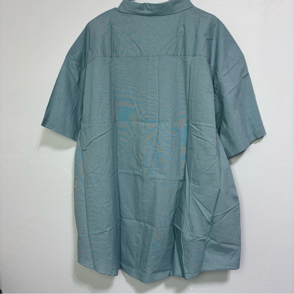Van Heusen Men's Button Front Shirt Short Sleeve NWT 4XL 21-21.5" Cotton Blend - Picture 4 of 8